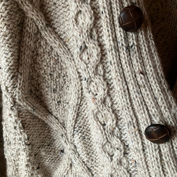 100% Merino Wool Chunky Knit Cardigan Sweater - Picture 2 of 5